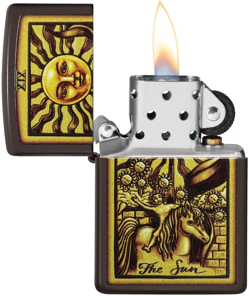 Zippo Lighter - Personalized Custom Message Engraved on Backside for Special Designs Windproof Lighter (The Sun of God 48452)