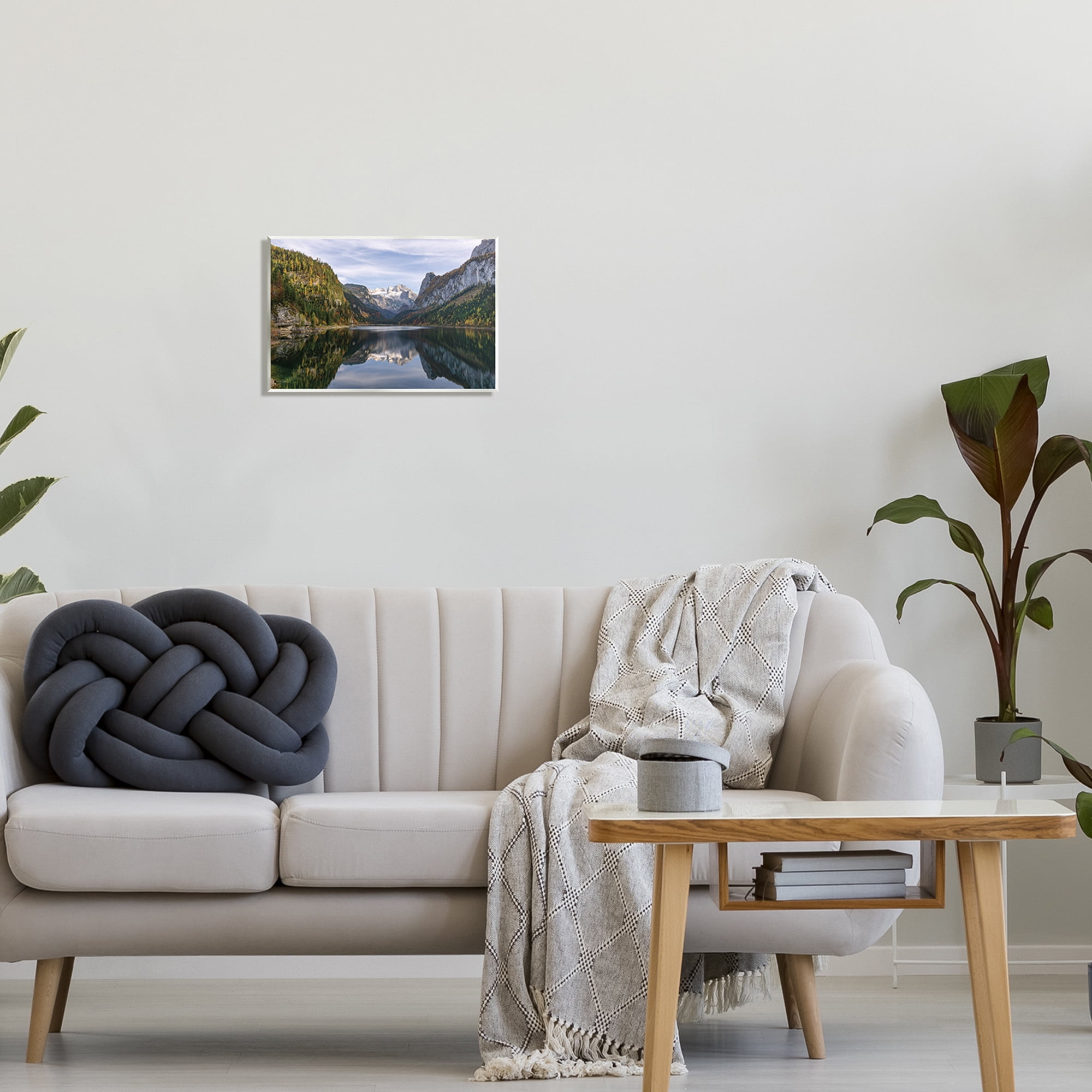 Stupell Peaceful Mountain Lake Reflection Landscape Photography Wall Plaque Unframed Art Print Wall Art