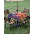 thumbnail image 5 of Square Outdoor Tablecloth with Umbrella Hole Summer Beach Outside Table Cloth Waterproof Patio Table Cover Boat Gradient Orange Sunset Natural Scenery Zipper Tablecloths for Picnic Camping 60x60 Inch, 5 of 8