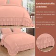 thumbnail image 5 of 5 Piece Luxury 5 Inch Two Layer Ruffle Comforter 550 GSM All Season (Twin/Twin XL Size) Premium Super Soft - 800 TC, 100% Egyptian Cotton- Solid Peach Colour, 5 of 7