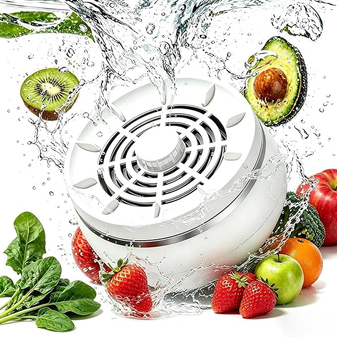 Fruit and Vegetable Washing Machine,Wireless Fruit Cleaner Device,Titanium Electrolysis Fruit and Veggie Cleaning Machine,Waterproof Food Purifier for Fruits,Vegetables,Meat and Tableware