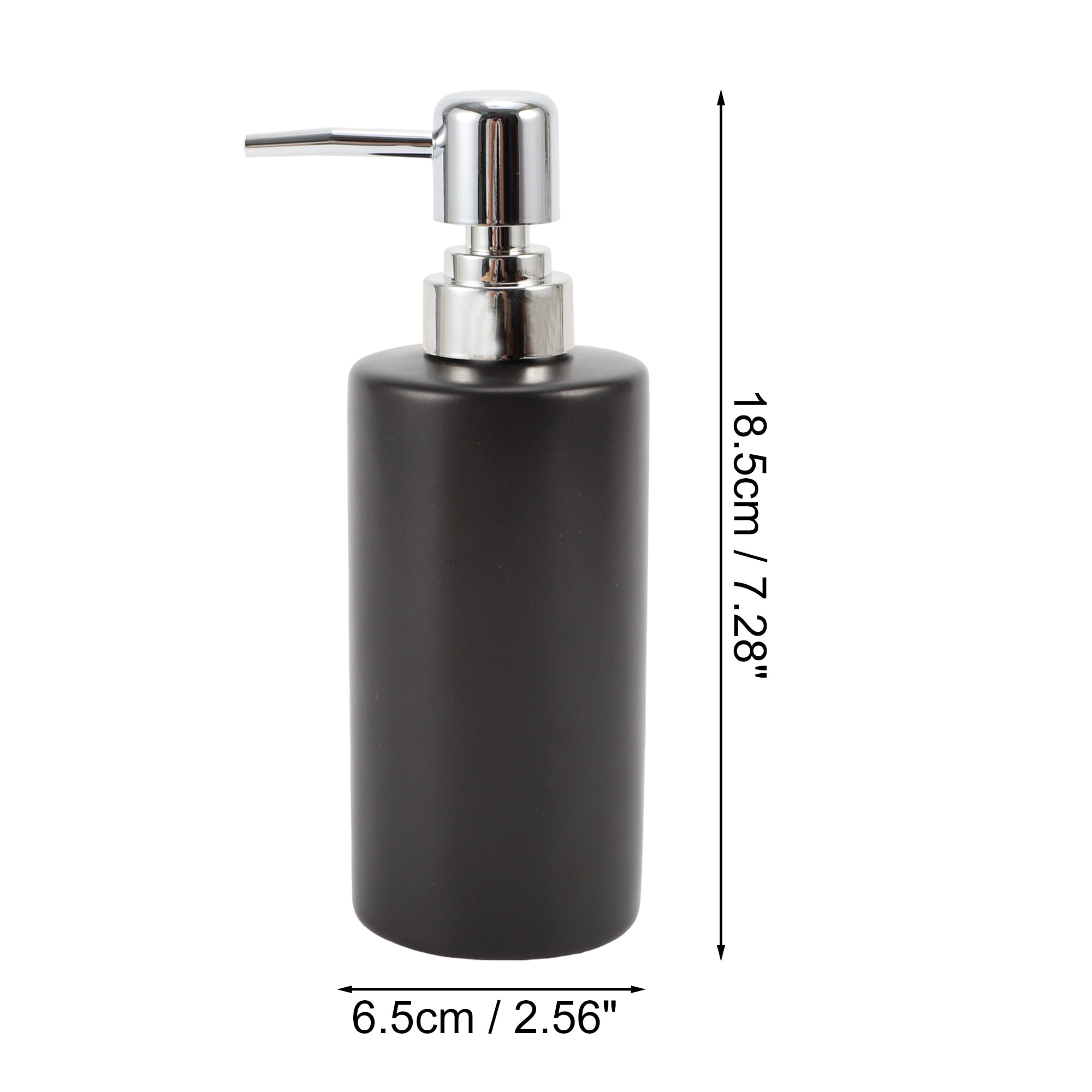 Unique Bargains 1 Pc Simple Cylindrical Soap Pump Dispenser for Bathroom Hotel 300ml Black