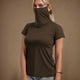 thumbnail image 1 of TaTaai Short Sleeve Sun Protective Top, Women's Built-in Face Mask UPF Shirt, Breathable Casual Wear for Hiking and Summer Activities Gift, 1 of 7