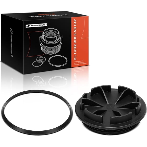 A-Premium Oil Filter Housing Cap Assembly Compatible with Ford F-250, F-350, F-250 HD, F-59 Commercial Stripped Chassis, F-Super Duty, E-350 Econoline & IC Corporation & International Harvester