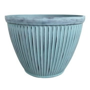 Southern Patio 7009340 15 in. dia. Resin Westland Patio Planter - Patina Blue