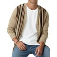 thumbnail image 3 of Iceglad Men's Vintage Striped Long Sleeve Button Down Cardigan Sweater with V Neck Knitted Sweaters, 3 of 10