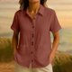 thumbnail image 2 of Tops Sueltos Casuales para Mujeres Moda No Posicionamiento Impreso 3/4 Manga V-Cuello Blusa con Poliéster Suave, Cómodo Top para el Uso Diario en Casa O Trabajo, 2 of 7