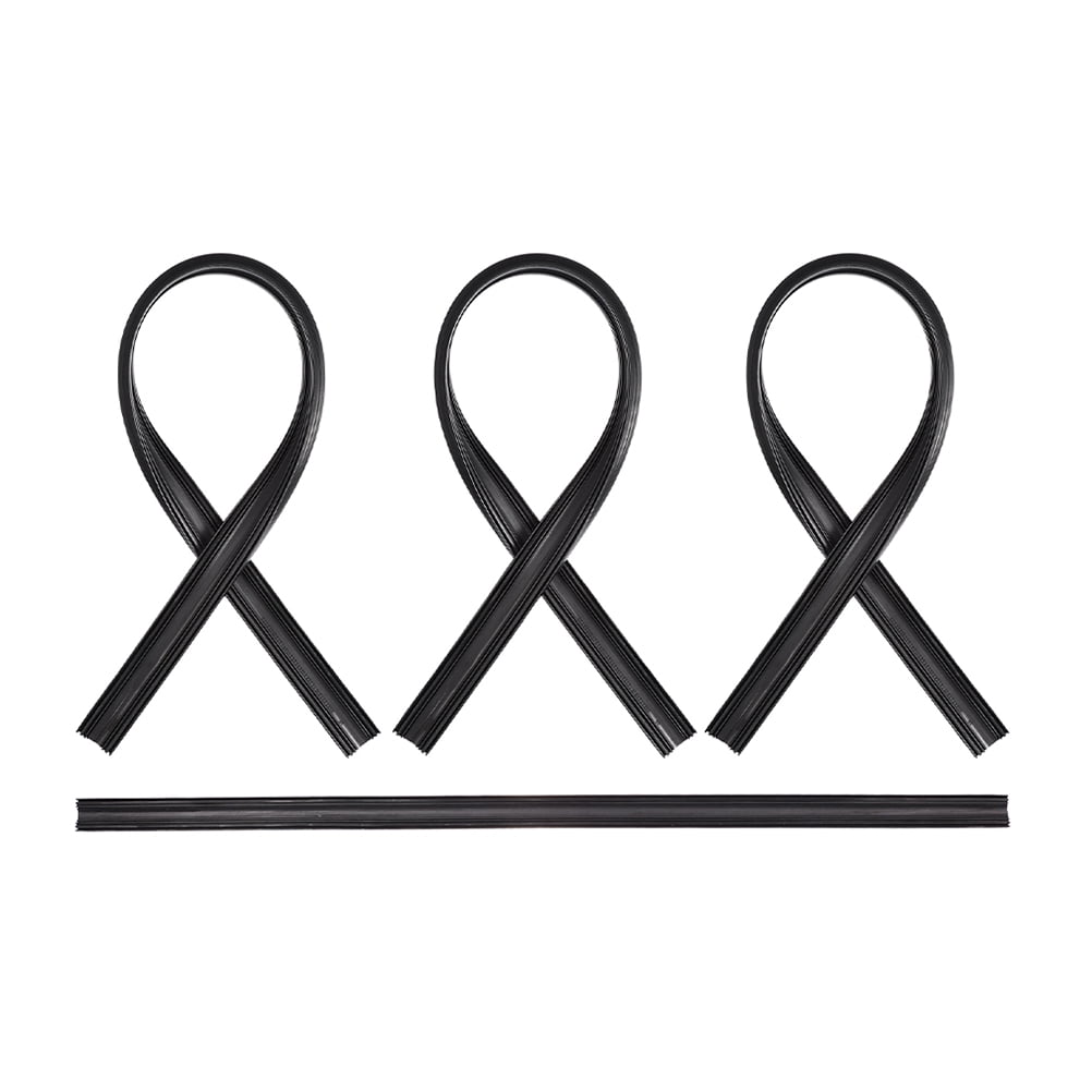 SKISUNO 4Pcs Sturdy Window Wiper Strip Replacement Black Rubber Windshield Wiper Blades