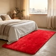 thumbnail image 3 of Shag Runner Rug for Bedroom Living Room 2x6 Upgrade Non-Slip Fluffy Soft Bedside Rugs,Red Shaggy Carpet for Kids Girls Boys Dorm Nursery Home Decor Aesthetic, 3 of 16