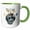 Green/White, variant on 3drose, Sweet Black Yorkshire Terrier Dog in a Crown King for the Day, 15oz Mug