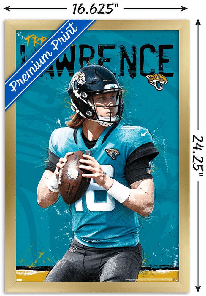 NFL Jacksonville Jaguars - Trevor Lawrence 21 Wall Poster, 14.725" x 22.375", Framed