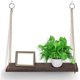 thumbnail image 4 of Estante de madera para pared con cuerda de cáñamo ajustable | Estante rústico marrón para plantas, libros y decoración | Instalación sin taladros para sala de estar, dormitorio y balcón, 4 of 6