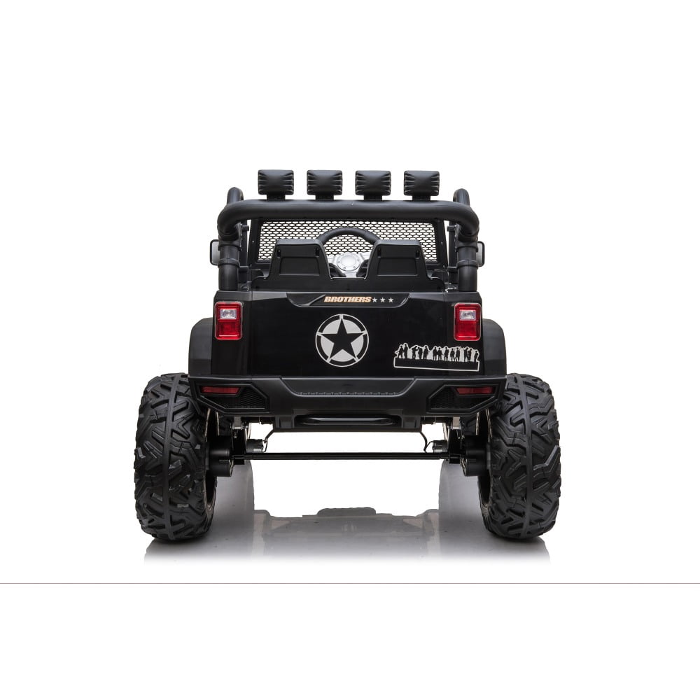 24V JEEP Double Drive Children Ride- on Car With 200W*2 12V9AH*2 Battery,Parent Remote Control ,Electron assisted steering wheel Foot Pedal Led lights,music board with USB/bluetooth/MP3/music/ volum
