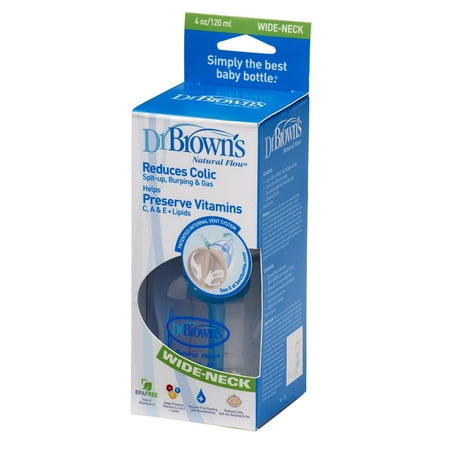 Dr. Brown's Natural Flow, Reduces Colic, Spit Up, Burping and Gas, Baby Bottles, Wide Neck, 4