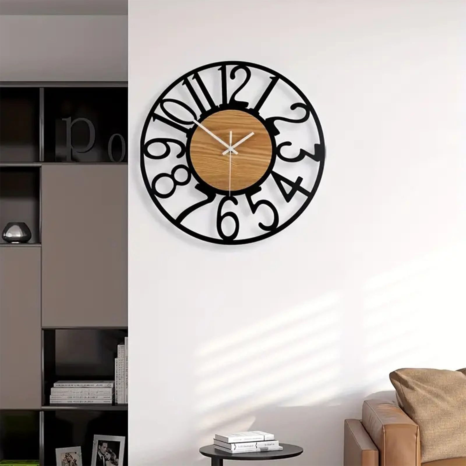Inerposs Large Wall Clock, Silent Non Ticking Clock, Vintage Oversized Clock, Modern Decorative Clock for Living Room, Bedroom, Kitchen Decor