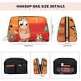thumbnail image 5 of Kowoue Bluey Pattern Leather Makeup Bag – Portable Leather Cosmetic Organizer, Travel Makeup Pouch Compact Makeup Bag, 5 of 8