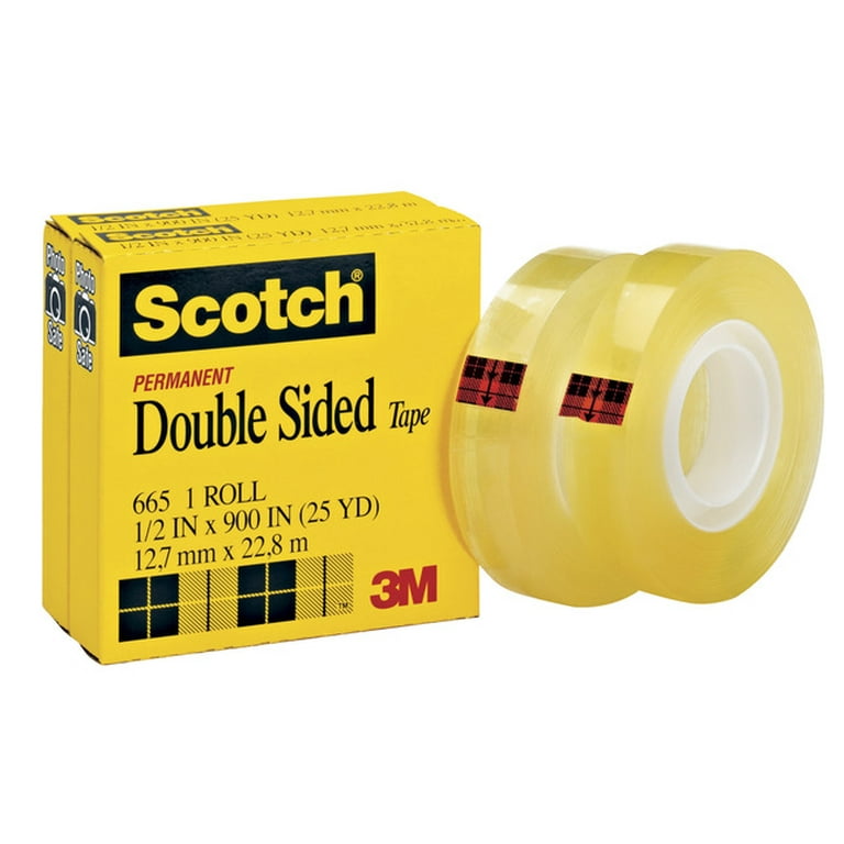 Scotch 665 Double Sided Tape 1 2 X 900 1 Core Clear 2 Pack Mmm6652pk Walmart Com