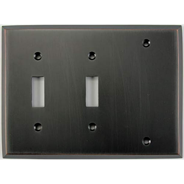 Classic Accents Oil Rubbed Bronze 3 Gang Combo Wall Plate 2 Toggle