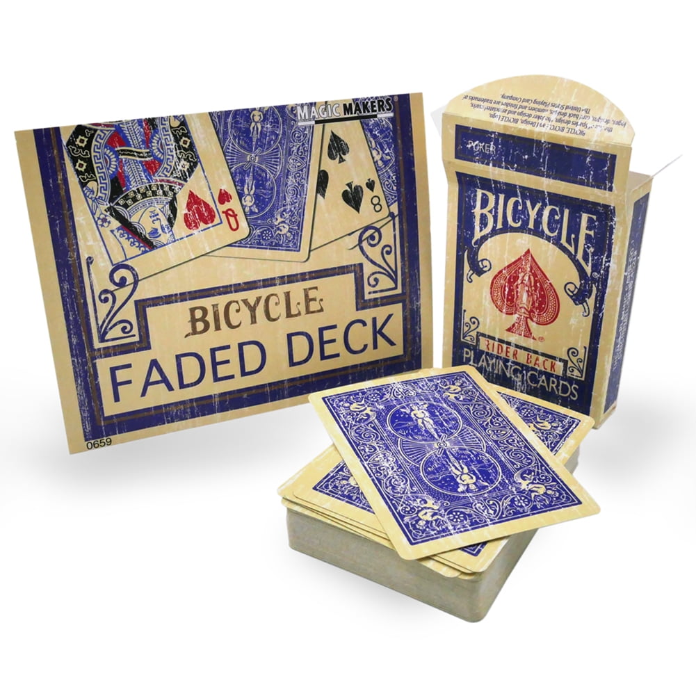 Magic Makers Faded Rider Back Blue Bicycle Deck Card 