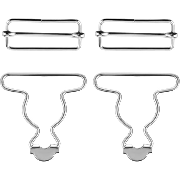 2Pairs Overall Buckles Replacement, Adjustable Jean Overalls No-Sew Button Bib Clips for Pants Jacket Trousers, Silver 1.5 inch
