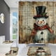thumbnail image 4 of Yhmxh Decoración del baño Cortina de ducha navideña con fondo de Papá Noel, tela para colgar en el baño Organizadores y almacenamiento de baño Accesorios de baño, 4 of 5