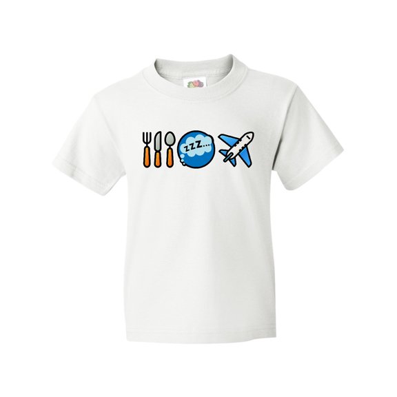 Inktastic Airplane Eat Sleep Fly Youth T-Shirt
