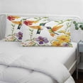 thumbnail image 4 of Spring Floral Pillow Protectors with Zipper Standard Size, Summer Botanical Birds Colorful Soft Brushed Breathable Throw Pillow Covers, Pillowcase for Couch Sofa Bedroom Living Room 20"x26", 4 of 9