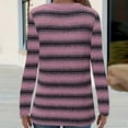 thumbnail image 7 of qolati Sweaters for Women V Neck Casual Ribbed Knit Long Sleeve Tops Lightweight Color Block Striped Pullover Blouses Fall Fashion Outfits Pink XXL, 7 of 7