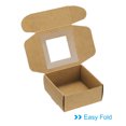thumbnail image 4 of Uxcell 2.6"x2.6"x1.2" Paper Soap Box with Window, 20 Pack Soap Boxes Square Presents Packaging Boxes, Brown, 4 of 6