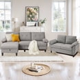 thumbnail image 2 of Soscana 2 Piece Living Room Furniture Set,Modern Linen Small L Shaped Couch Sectional Sofa with Storage Ottoman and Loveseat for Living Room, Office, Apartment, 2 of 6