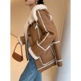 thumbnail image 5 of Chaqueta de piel de cordero auténtica para mujer, moda de doble cara, abrigos de piel de oveja merino de lujo de longitud media con capucha, 5 of 5