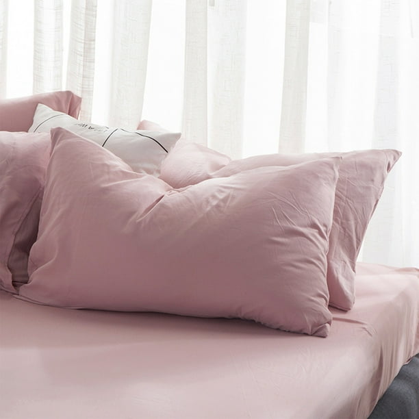 Funda de almohada, color liso lavado, textura de pelo y lino, suave, cómoda, transpirable, apertura lateral, calidad premium, diseño de cremallera lateral, ideal para dormitorio, peinado,