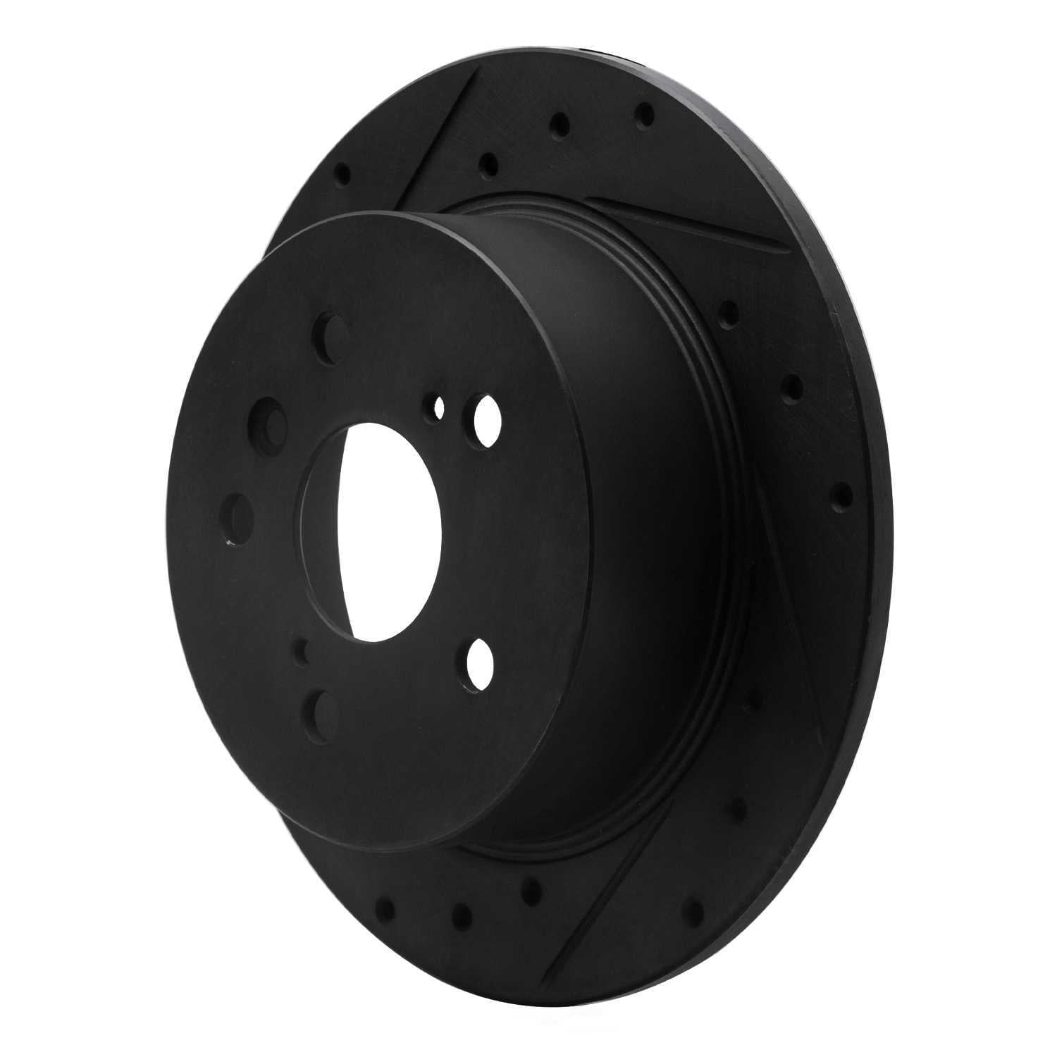 Dynamic Friction Company 633-76079L DFC Brake Rotor - Drilled And Slotted - Black
