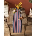 thumbnail image 4 of Table Runners 108 Inches Long Dress Scarves, Navy Blue Red Striped Farmhouse Coffee/Dining/Kitchen Table Runner for Living Room, Gradient Horizontal Lines 13x108 Inch, 4 of 7