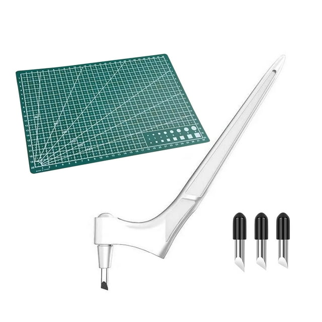 Gkeoshab Office&Craft&Stationery Craft Cutting Tools Pen 360 Rotating Cutting Stainless Steel Craft Handheld Paper Cutting Tool With 3 Cutter Heads For Craft Home & Garden