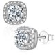 thumbnail image 1 of Moissanite Stud Earrings for Women D Color 925 Sterling Silver with 18K White Gold Plated Finish, Elegant Diamond Style, 1 of 5