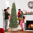 thumbnail image 2 of HOMCOM 7 ft Prelit Pop Up Christmas Tree, Collapsible Xmas Tree, Green, 2 of 10