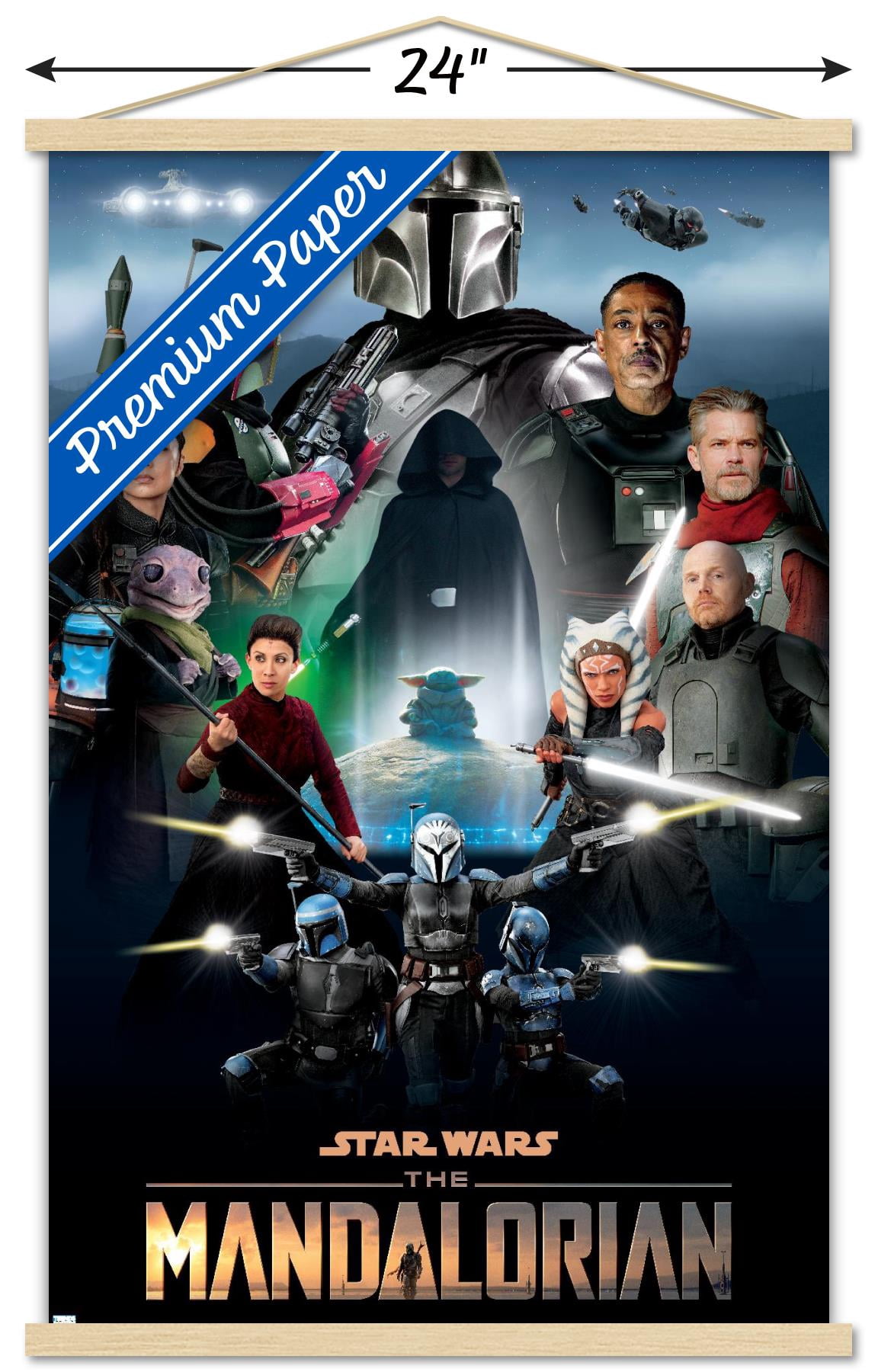 Star Wars: The Mandalorian Season 2 - Key Art by Andrew Switzer Wall Poster with Wooden Magnetic Frame, 22.375" x 34"