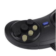 Replacement Wired 6 Button Game Pad 2 Pack Compatible with SEGA Genesis, Black Retro Controller for Old School Classic Console