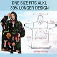 thumbnail image 4 of Oversized Wearable Blanket Hoodie,Red Mushroom Plant Black Pattern Sherpa Blanket Hoodie with Super Pockets,Super Warm Fuzzy Pullover for Women & Men, 4 of 6