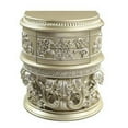 thumbnail image 2 of Benjara Nightstand with Scrolled Carvings and Half Moon Shape, Champagne Silver, 2 of 5