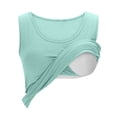 thumbnail image 4 of UPPADA Camisoles pour Femmes avec Soutien-Gorge Intégré 2025 Décontracté Col Rond Sans Manches T-Shirt d'Été Basique d'Entraînement Haut Camisole, Camisoles d'Été pour Femmes 2025 Vert, TG, 4 of 7