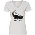 thumbnail image 3 of Inktastic Animals Cute Skunk Wasn't Me Women's V-Neck T-Shirt, 3 of 5
