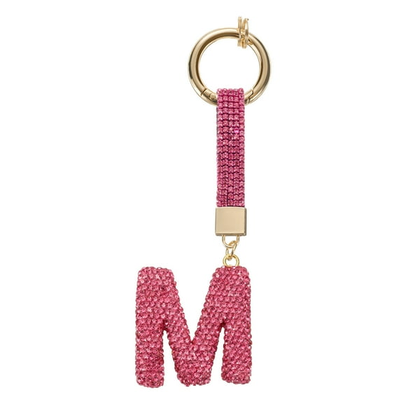 Uxcell Encanto de Letra M con Rhinestone para Fabricación de Joyas, Rojo Rosa