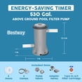 thumbnail image 3 of Bestway 530 GPH Filter Pump for Above Ground Swimming Pool w/ Type III-A/C Cartridge, 3 of 15