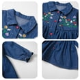 thumbnail image 2 of OGLCCG Girls Summer Denim Dress Long Sleeve Lace Hem Button Down Jean Shirt Dresses Trendy Kids A Linen Mini Dress Size 1-12, 2 of 7