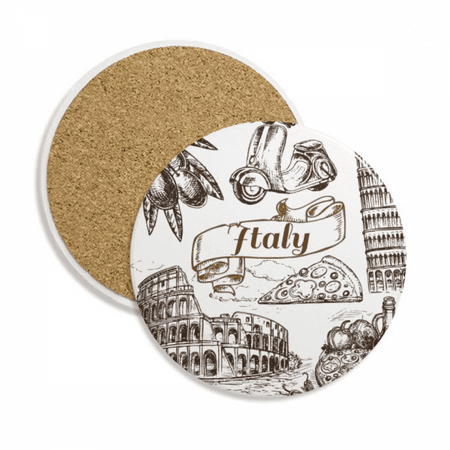 

Italy Famous Landscape Travel Places Pattern Coaster Cup Mug Tabletop Protection Absorbent Stone