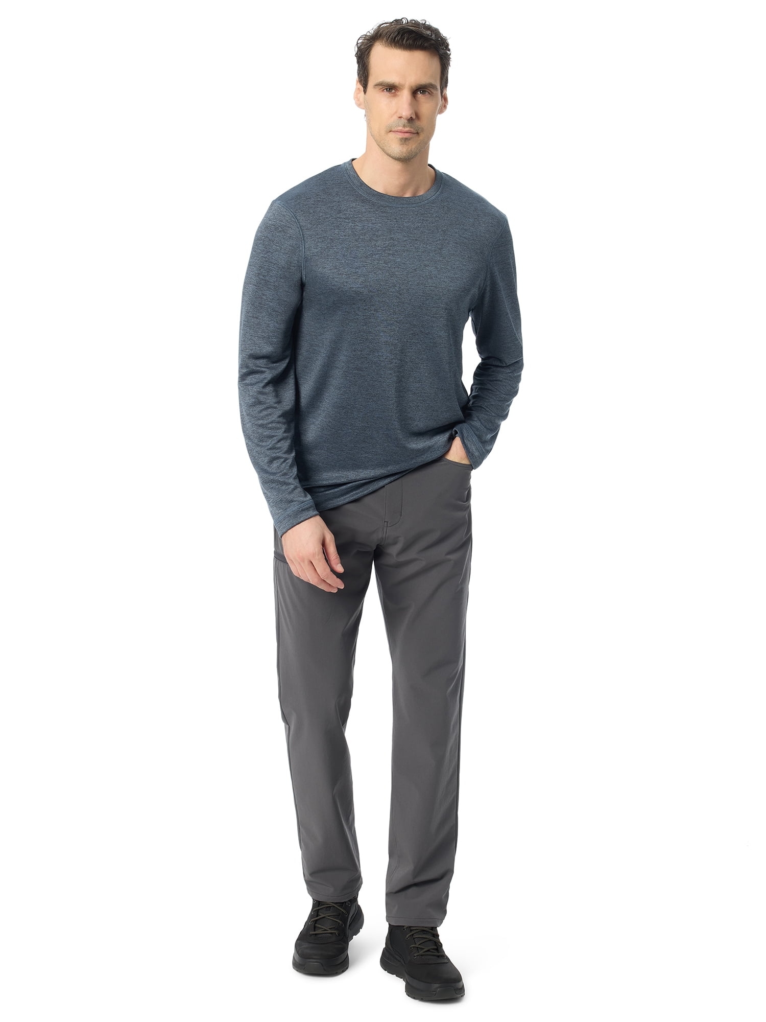Bass & Co Men's & Big Men's Long Sleeve Hiker Tech Tee, Sizes S-XXXL