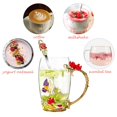 thumbnail image 3 of Taza de té con forma de flor AISVELDY, taza de cristal con cuchara, caja de regalo, 3 of 7