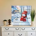 thumbnail image 6 of Christmas Snowman Wall Art Snowflake Posters Christmas Decor Farmhouse Scenery Canvas Picture Wood Grain Background Framed Artwork Painting for Living Bedroom Office Home Decorations 12x12" 4 Pcs/Set, 6 of 6